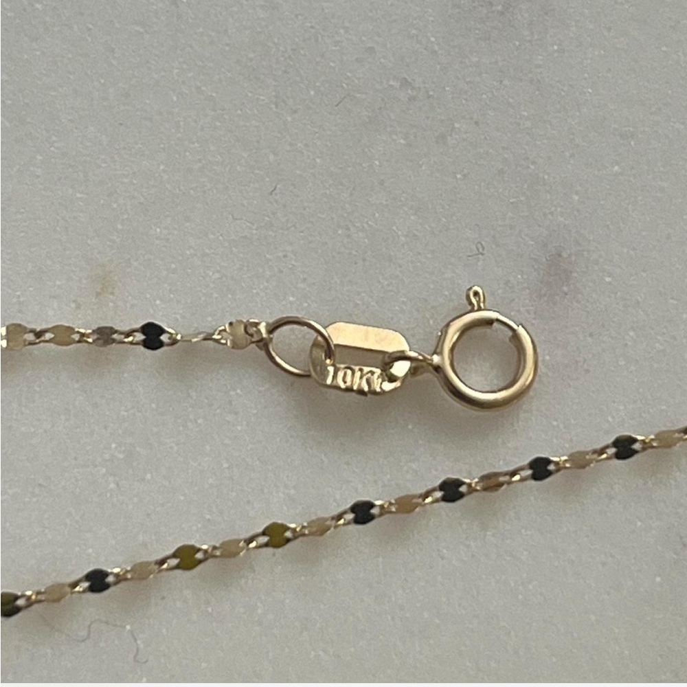 10K Gold Sparkle Mirror Bracelet Dainty Chain - Picture 4 of 4